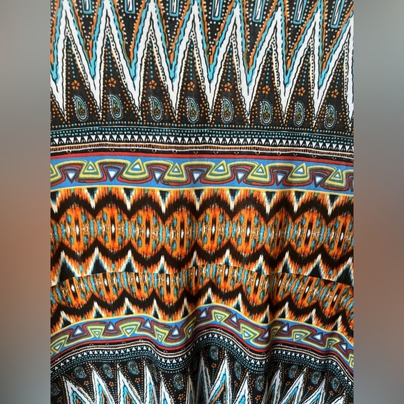 Matrushka Ziggy 3/4 Sleeve Vibrant Multicolor Geometric Midi Dress Sz M - Picture 11 of 12